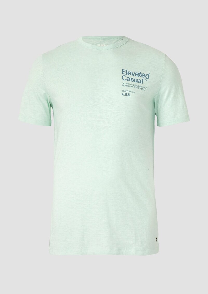 Meliertes Baumwollmix-T-Shirt mit Artwork