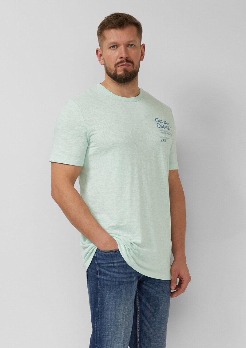 Meliertes Baumwollmix-T-Shirt mit Artwork