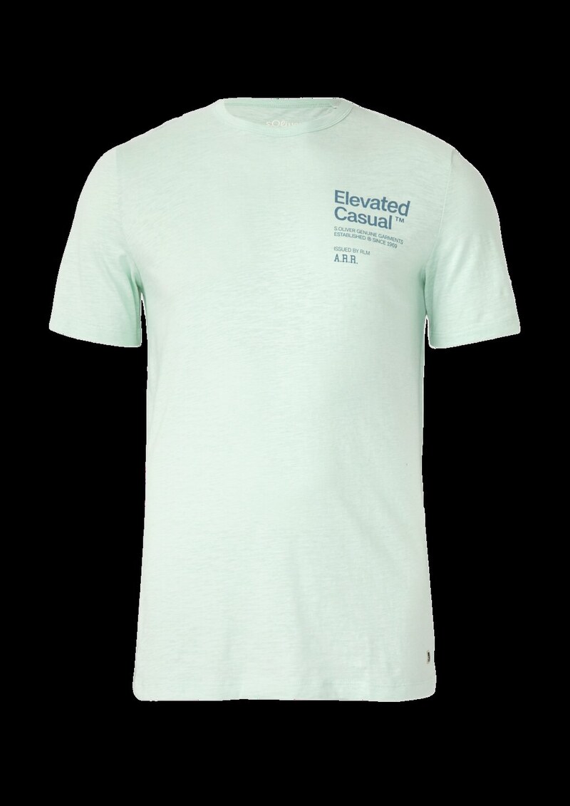 Meliertes Baumwollmix-T-Shirt mit Artwork