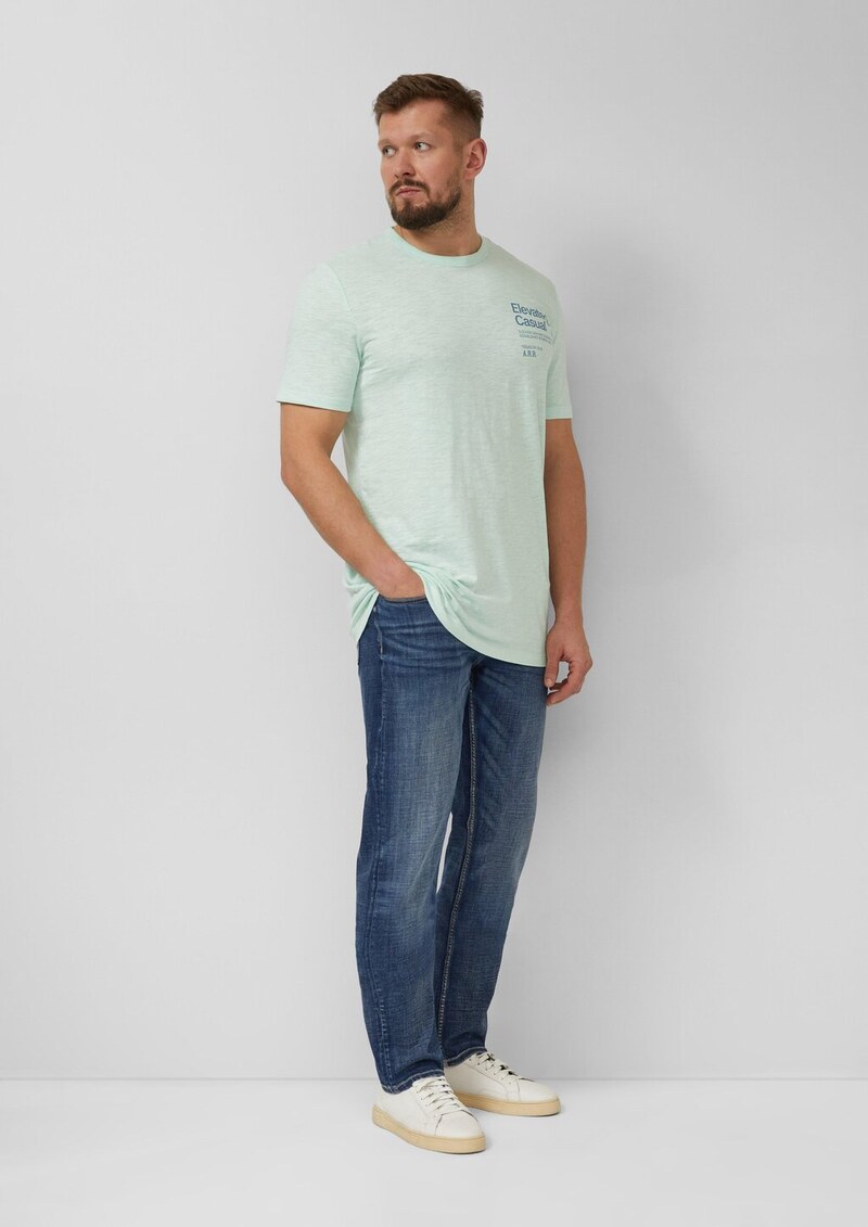 Meliertes Baumwollmix-T-Shirt mit Artwork