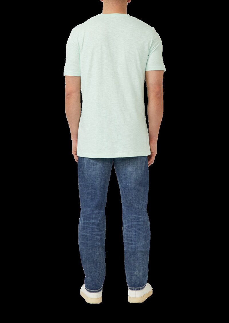 Meliertes Baumwollmix-T-Shirt mit Artwork