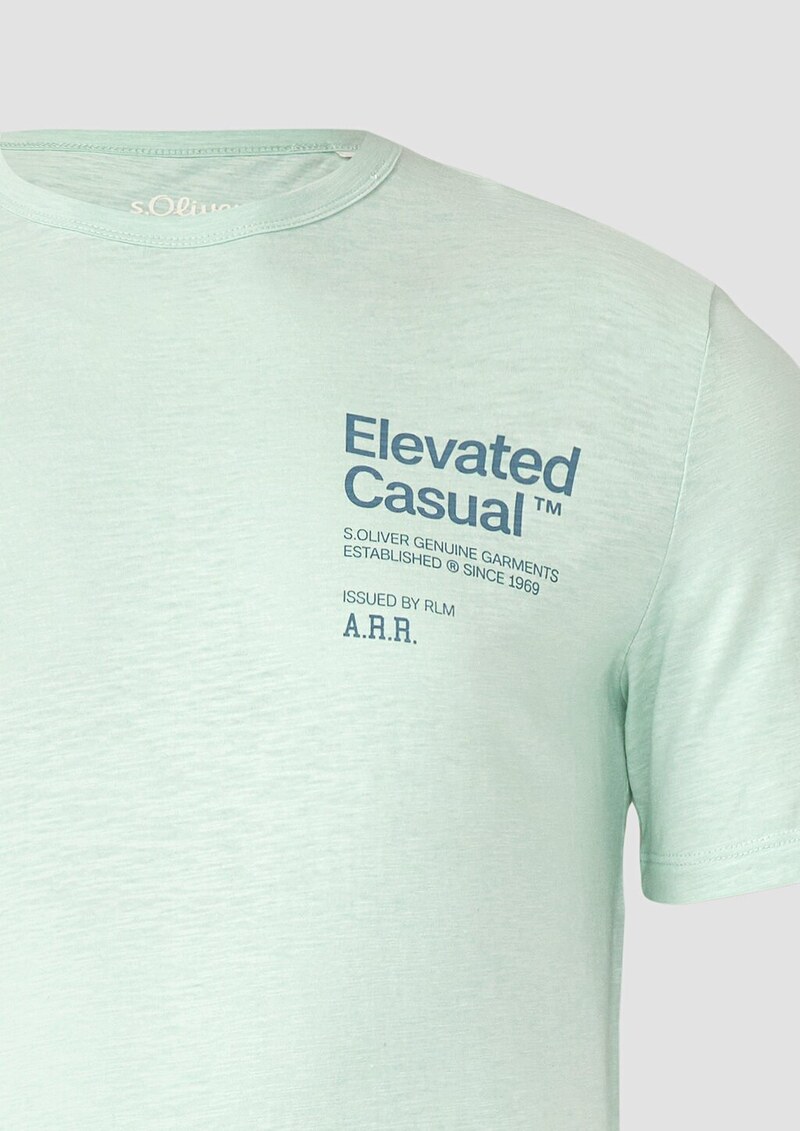 Meliertes Baumwollmix-T-Shirt mit Artwork