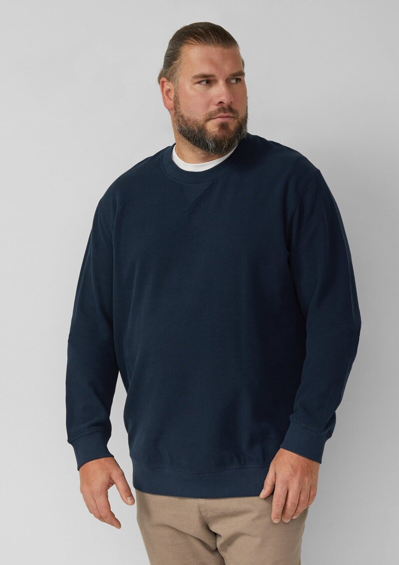 Strukturiertes Sweatshirt mit Rippbündchen