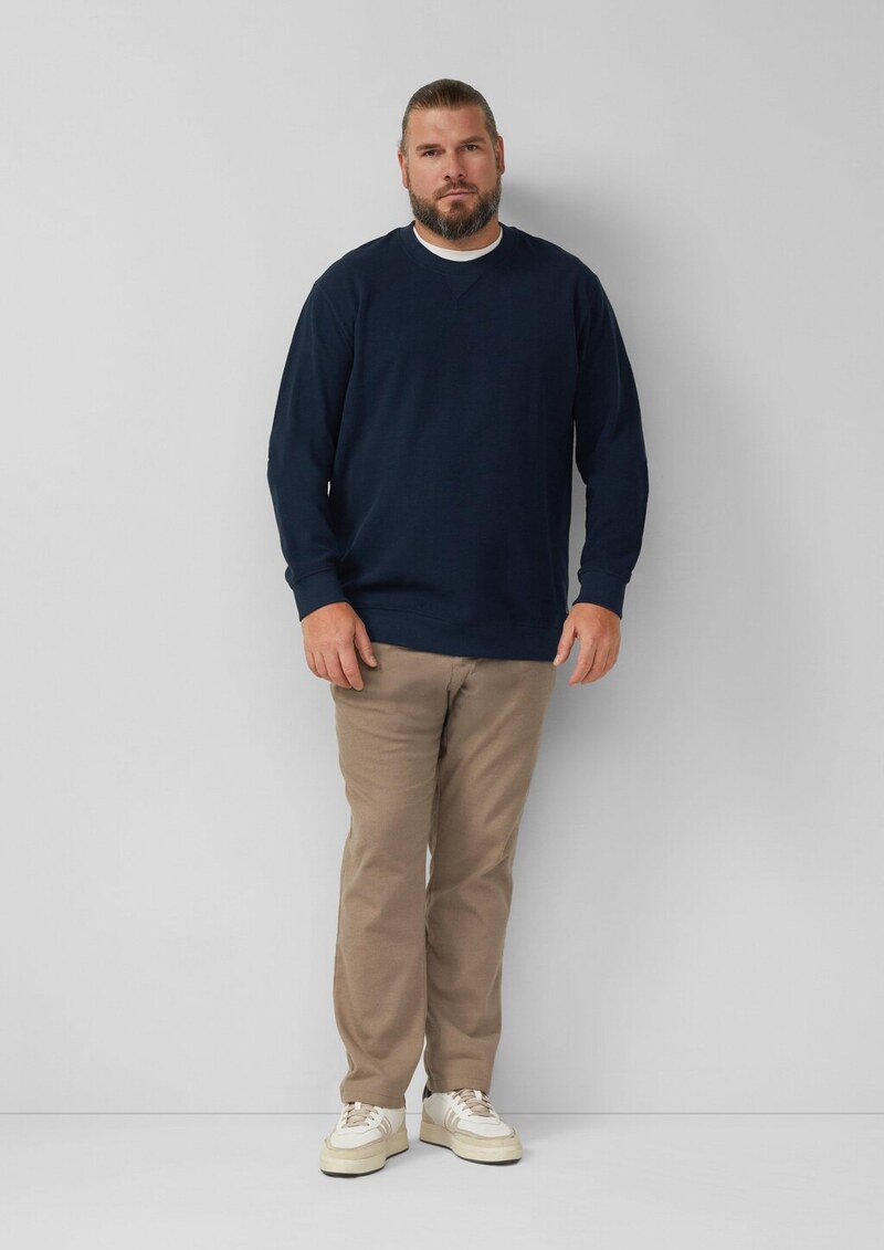 Strukturiertes Sweatshirt mit Rippbündchen