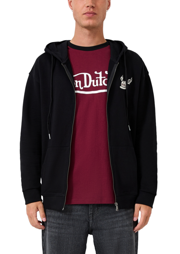 Sweatjacke mit Stickerei und Patch | QS x Von Dutch