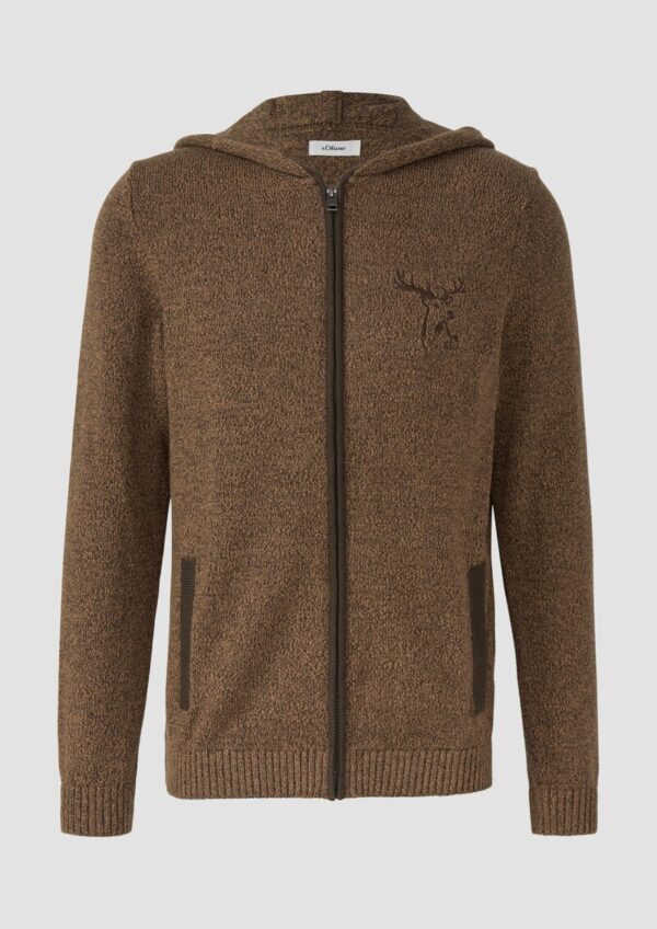 Trachtenstrickjacke aus Baumwolle mit Stickerei | Volksfest