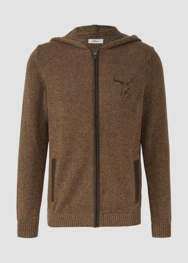 Trachtenstrickjacke aus Baumwolle mit Stickerei | Volksfest