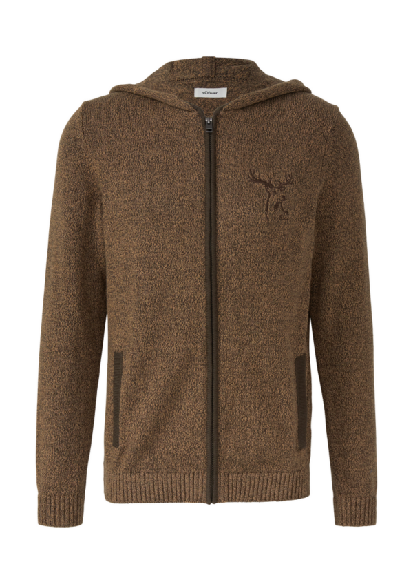 Trachtenstrickjacke aus Baumwolle mit Stickerei | Volksfest