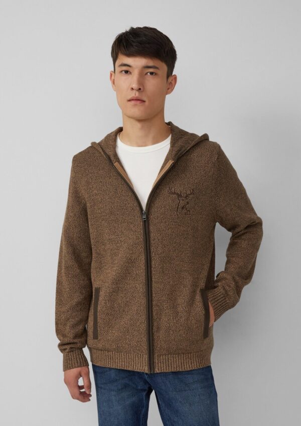 Trachtenstrickjacke aus Baumwolle mit Stickerei | Volksfest