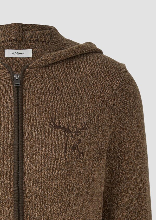 Trachtenstrickjacke aus Baumwolle mit Stickerei | Volksfest