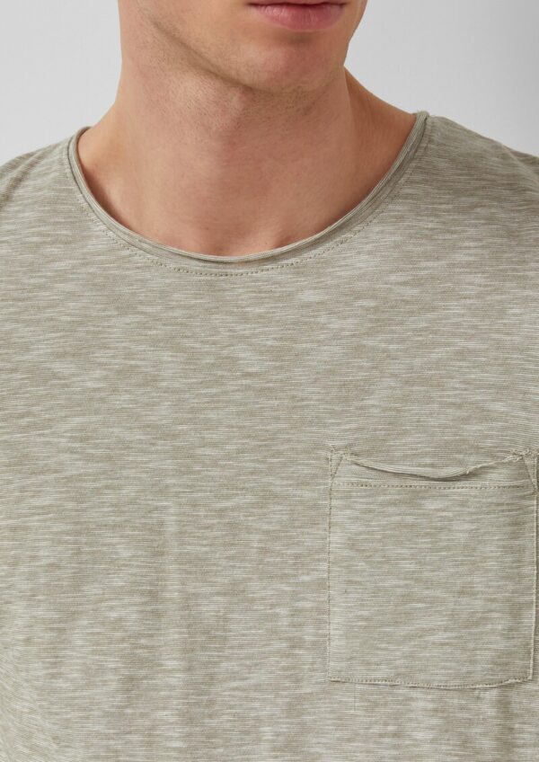 T-Shirt aus Baumwolljersey mit Brusttasche und Crew Neck