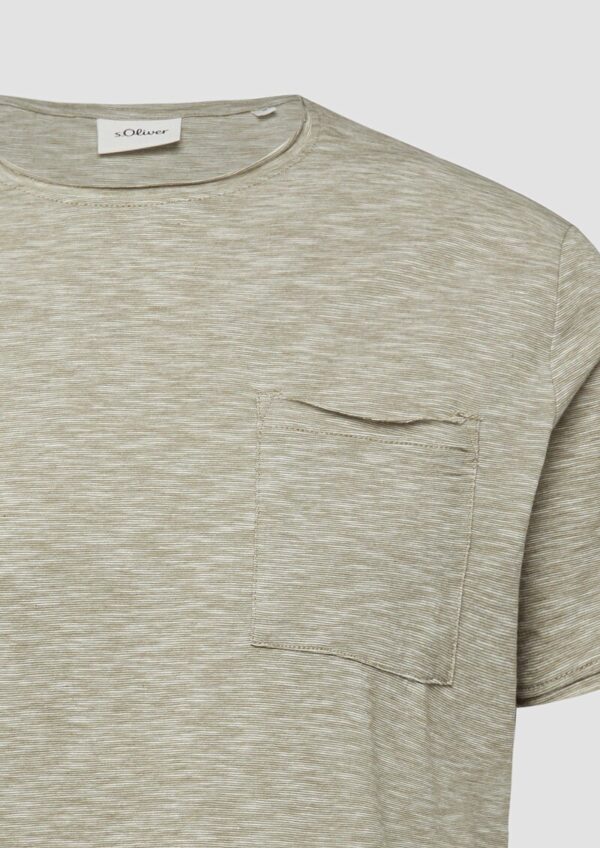 T-Shirt aus Baumwolljersey mit Brusttasche und Crew Neck