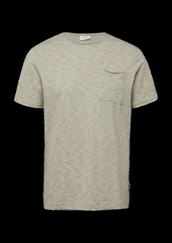 T-Shirt aus Baumwolljersey mit Brusttasche und Crew Neck