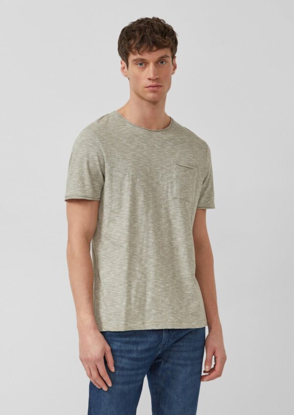 T-Shirt aus Baumwolljersey mit Brusttasche und Crew Neck