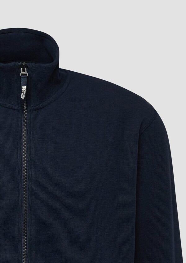 Strukturierte Sweatshirt-Jacke mit Stehkragen