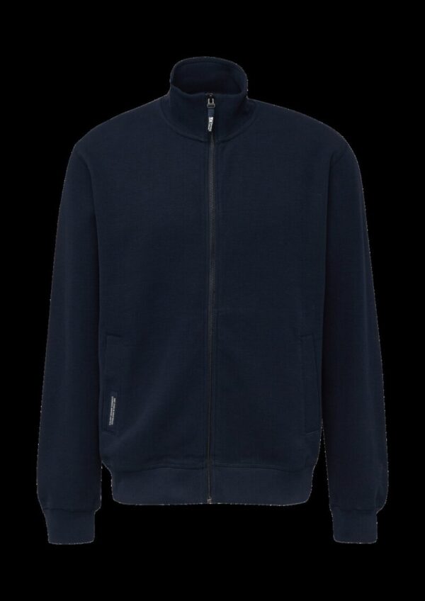 Strukturierte Sweatshirt-Jacke mit Stehkragen