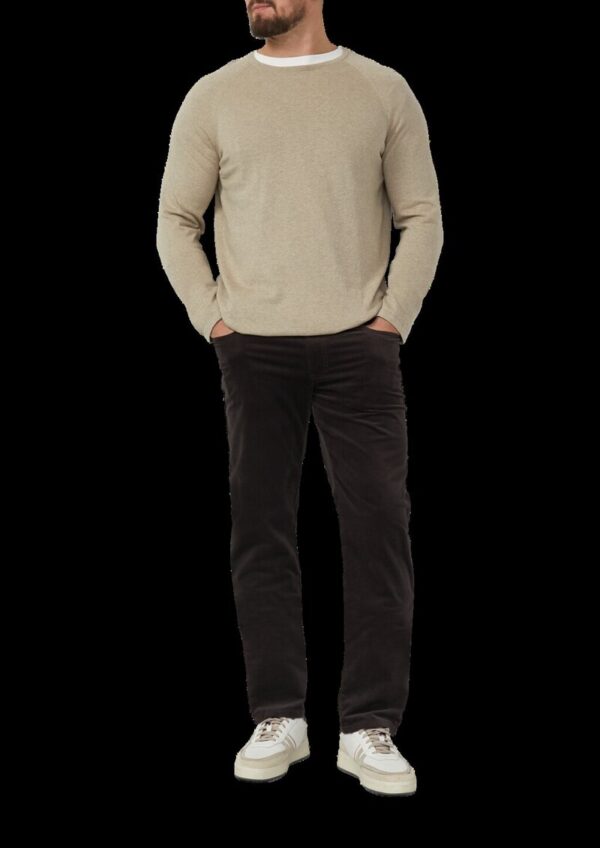 Regular Fit: Hose aus diagonalem Feincord mit geradem Bein