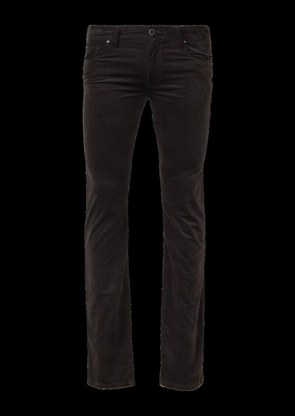 Regular Fit: Hose aus diagonalem Feincord mit geradem Bein