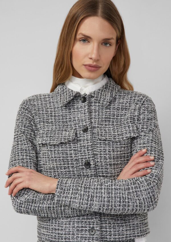 Kurze Bouclé-Jacke aus Sweat