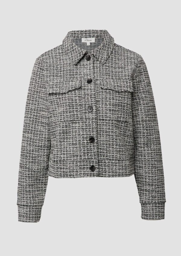 Kurze Bouclé-Jacke aus Sweat