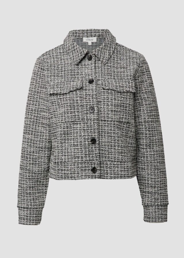 Kurze Bouclé-Jacke aus Sweat