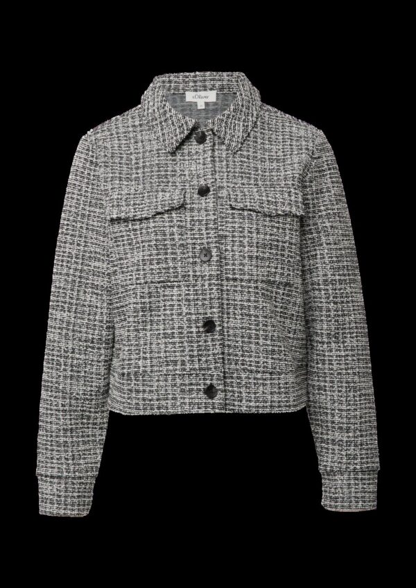 Kurze Bouclé-Jacke aus Sweat