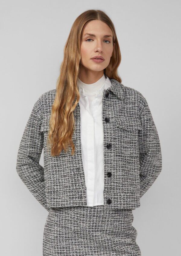 Kurze Bouclé-Jacke aus Sweat