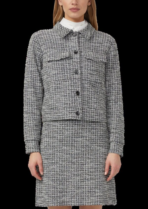 Kurze Bouclé-Jacke aus Sweat