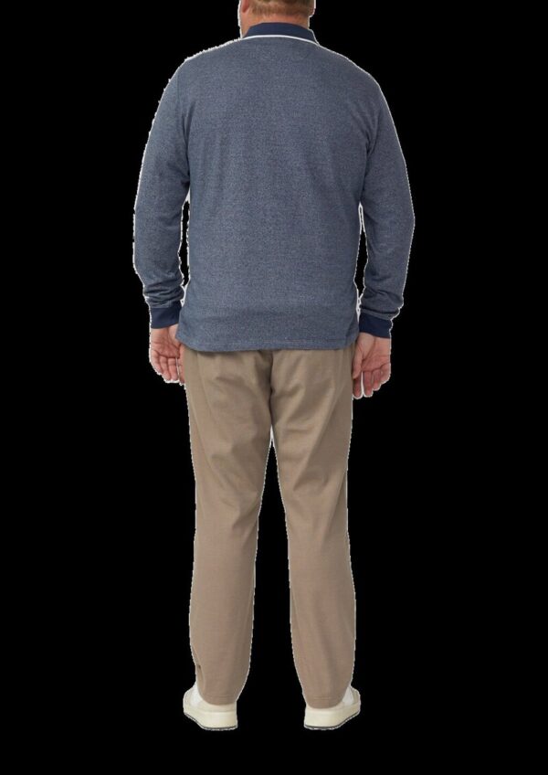 Langarm-Polo mit Bündchen in Melange-Optik