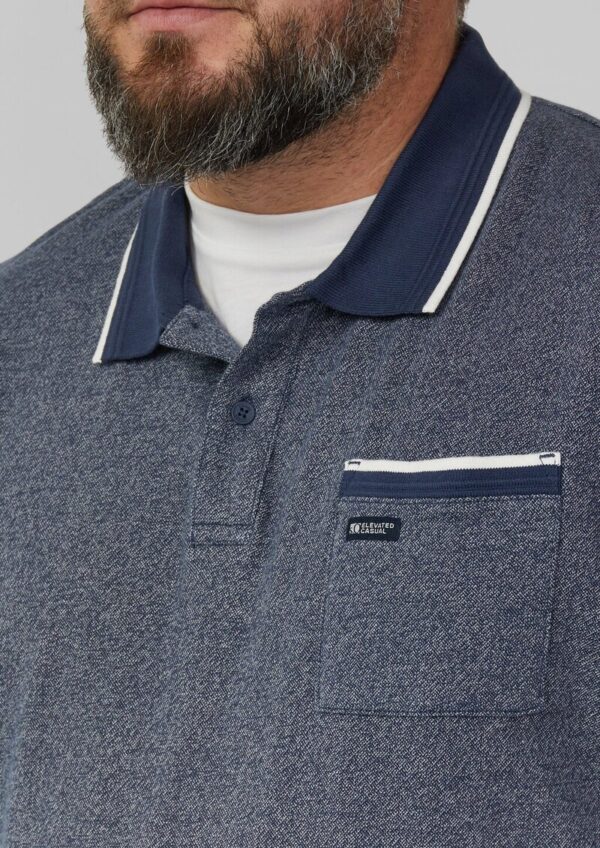 Langarm-Polo mit Bündchen in Melange-Optik