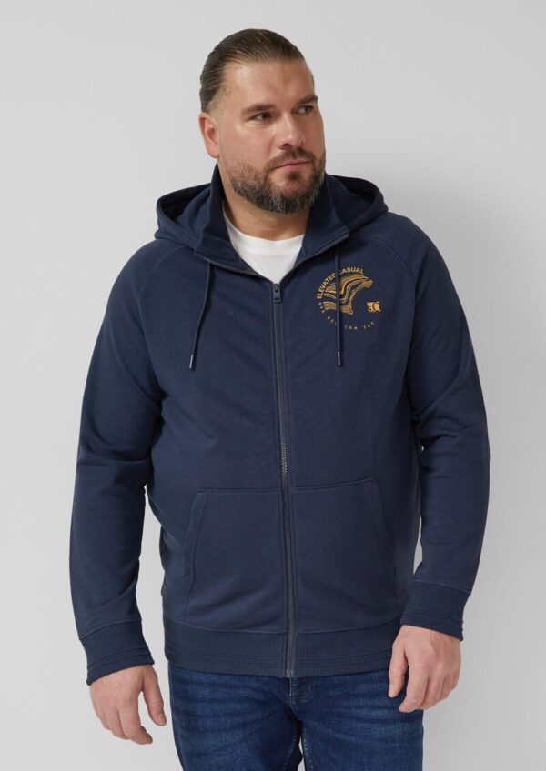 Hoodie mit Frontprint und innenliegendem Stehkragen