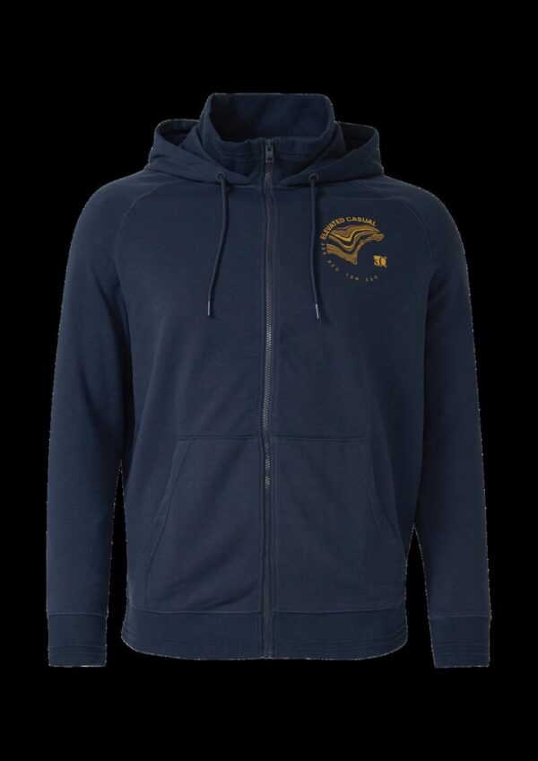 Hoodie mit Frontprint und innenliegendem Stehkragen