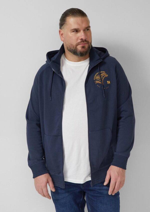 Hoodie mit Frontprint und innenliegendem Stehkragen