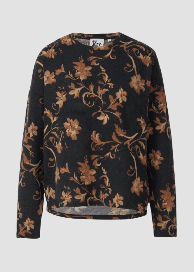 Leichter Pullover mit floralem All-over-Print