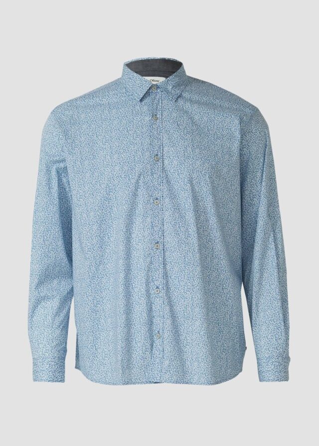 Hemd aus Baumwollstretch mit All-over-Print