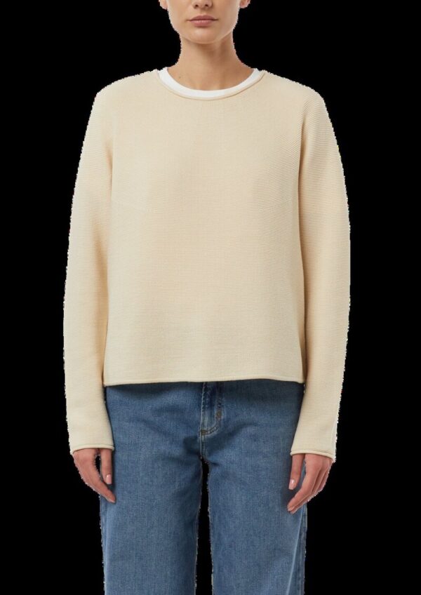 Strukturierter Strickpullover mit Rollsaum