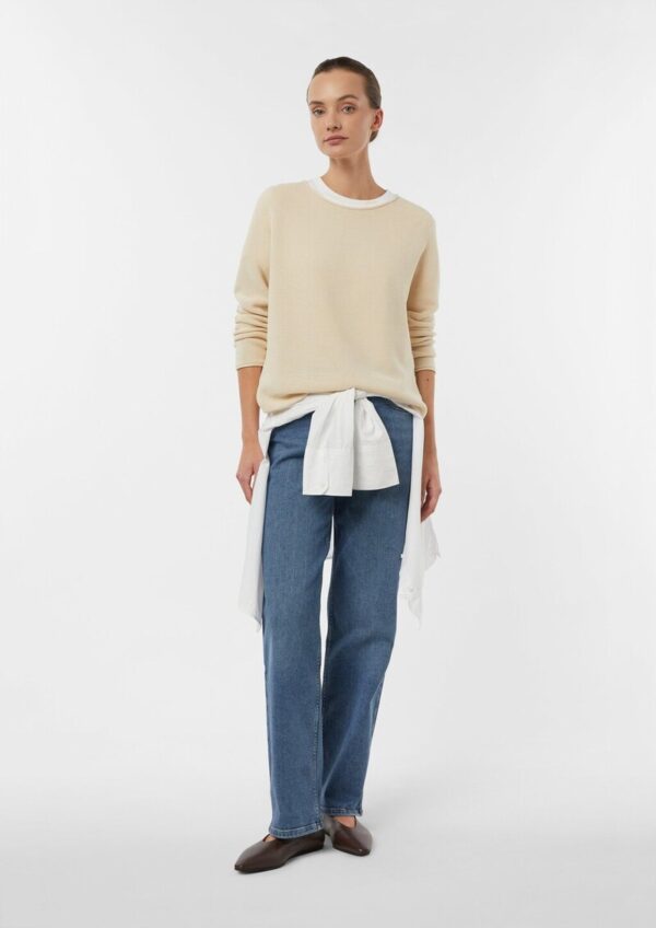 Strukturierter Strickpullover mit Rollsaum