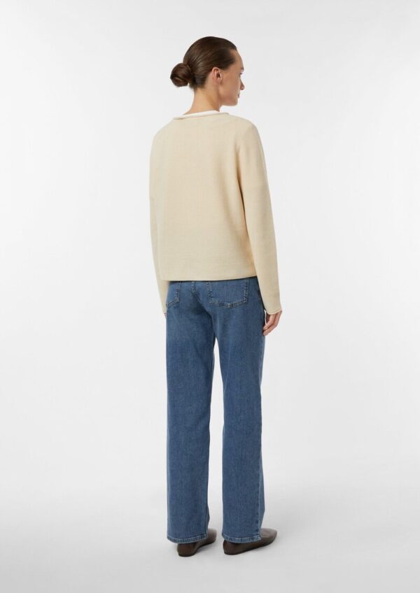 Strukturierter Strickpullover mit Rollsaum