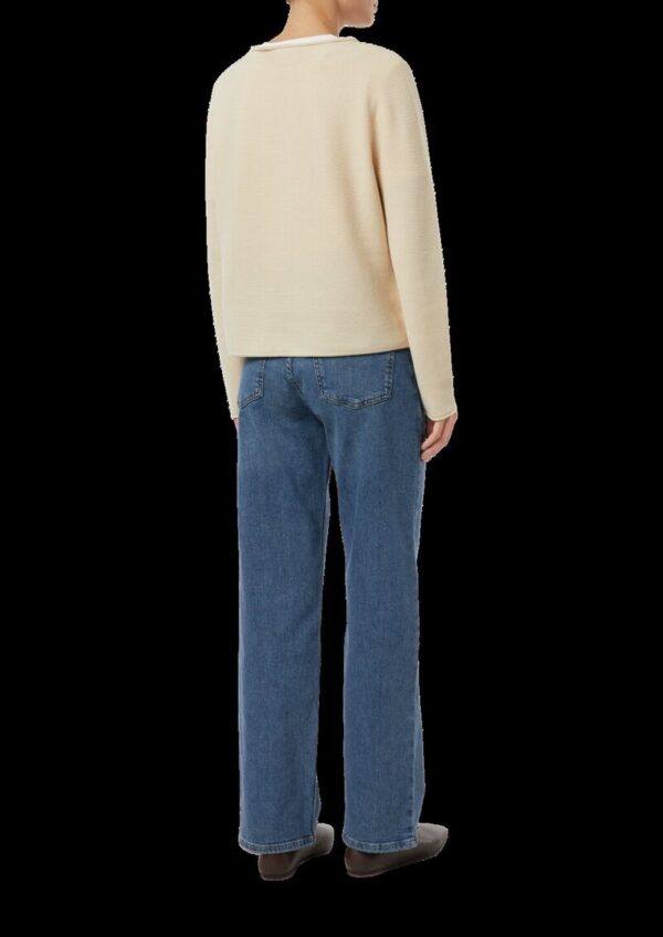 Strukturierter Strickpullover mit Rollsaum