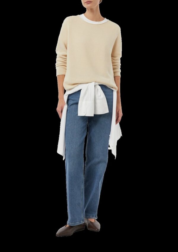 Strukturierter Strickpullover mit Rollsaum