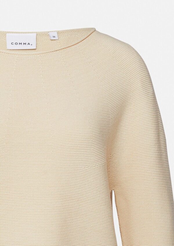 Strukturierter Strickpullover mit Rollsaum