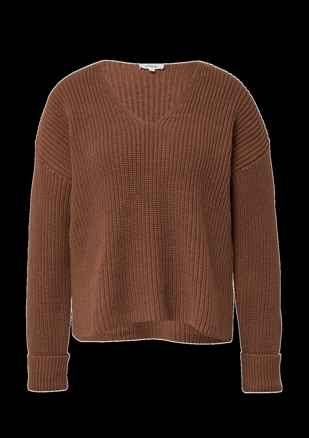 Grobstrickpullover mit V-Ausschnitt im Relaxed Fit