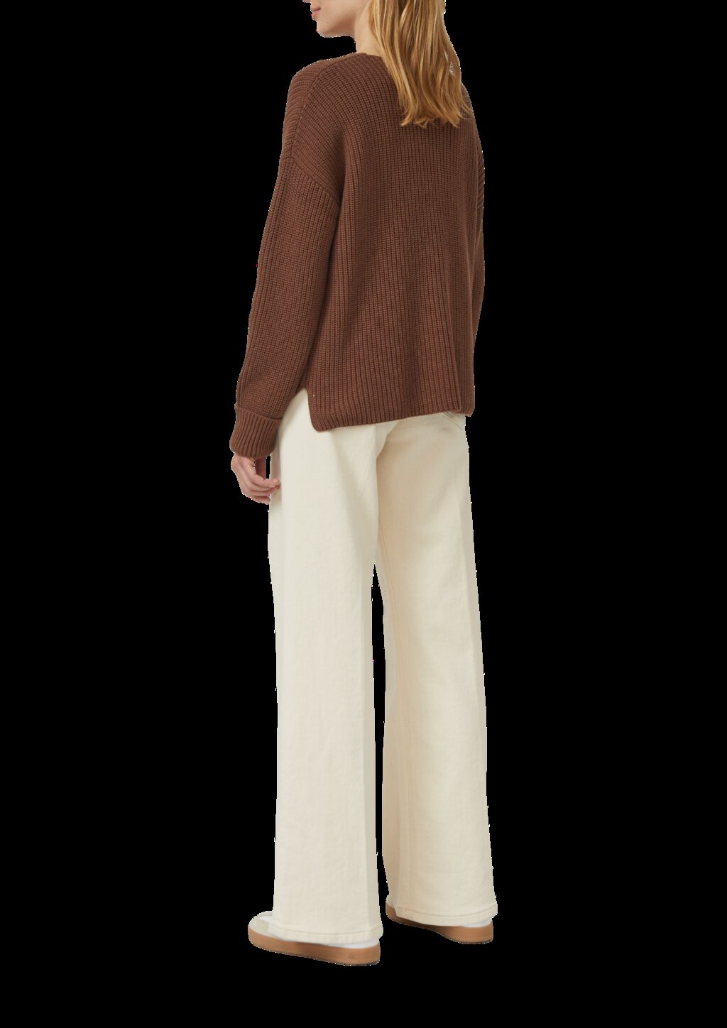 Grobstrickpullover mit V-Ausschnitt im Relaxed Fit