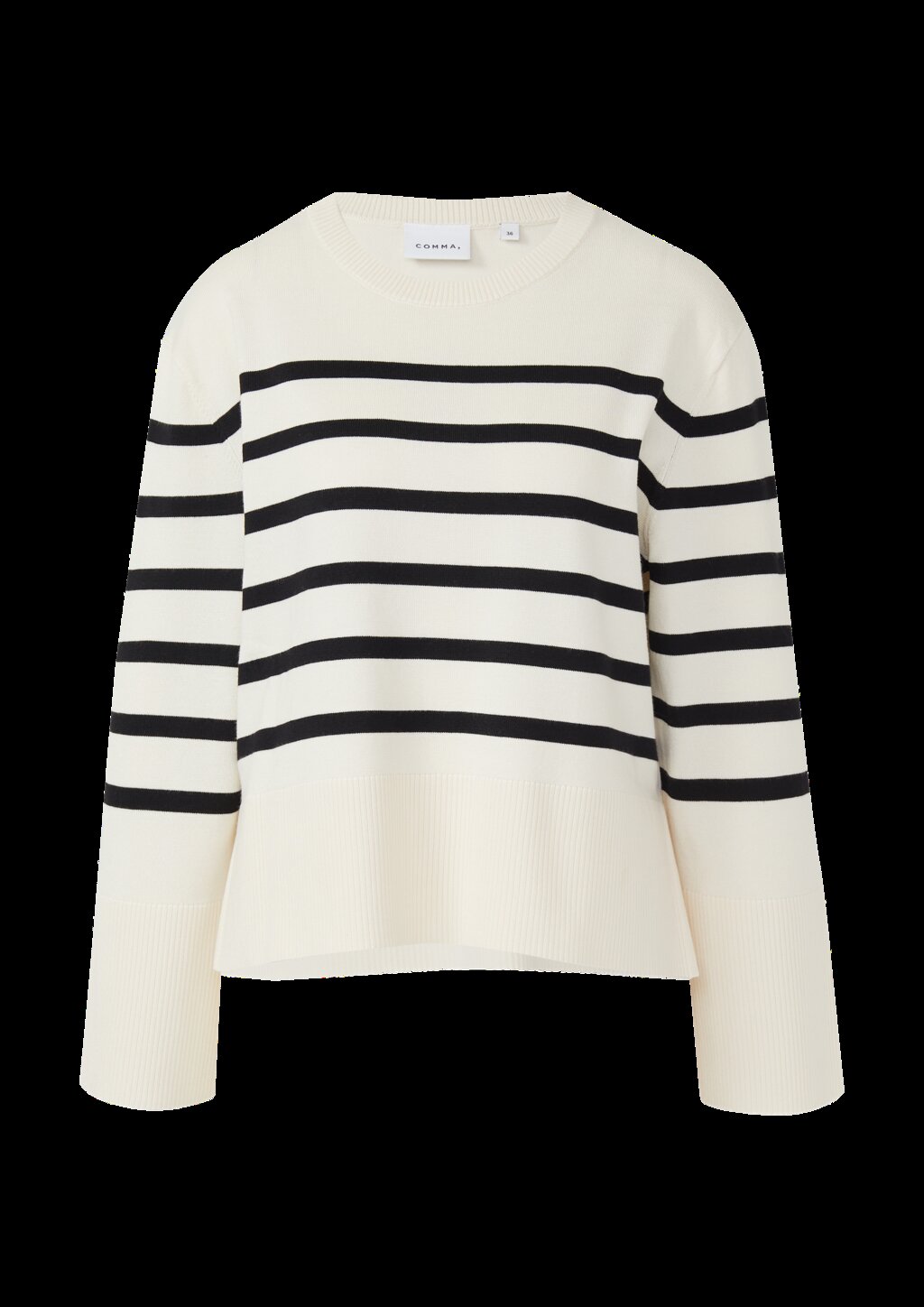 Streifenpullover mit weiten Ärmeln