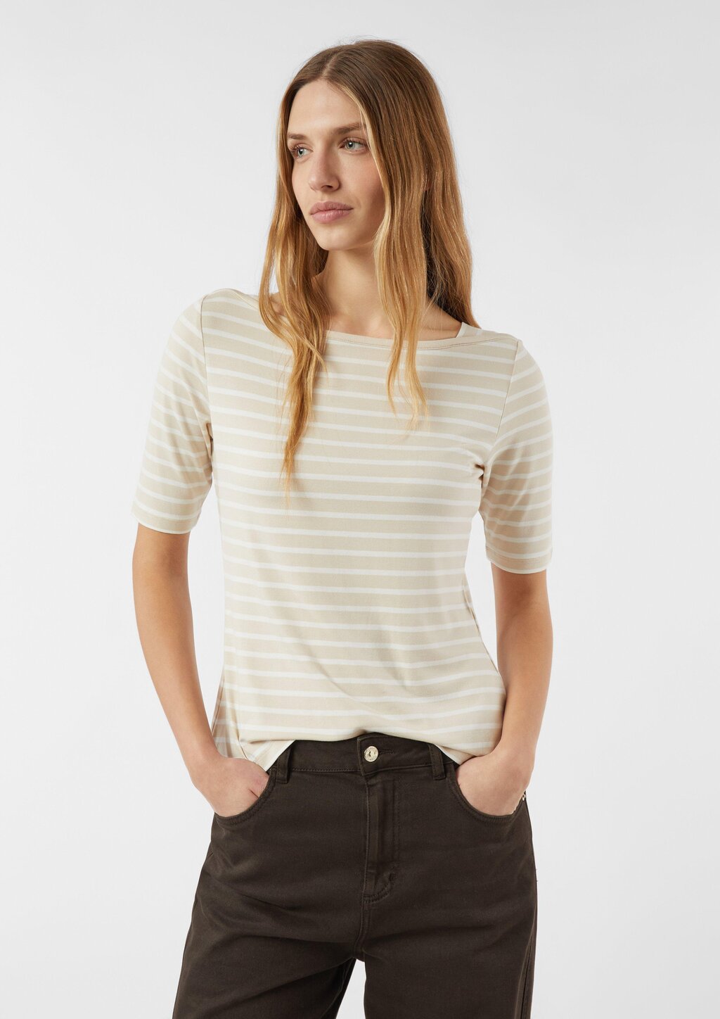 Feminines Streifenshirt aus Viskosejersey