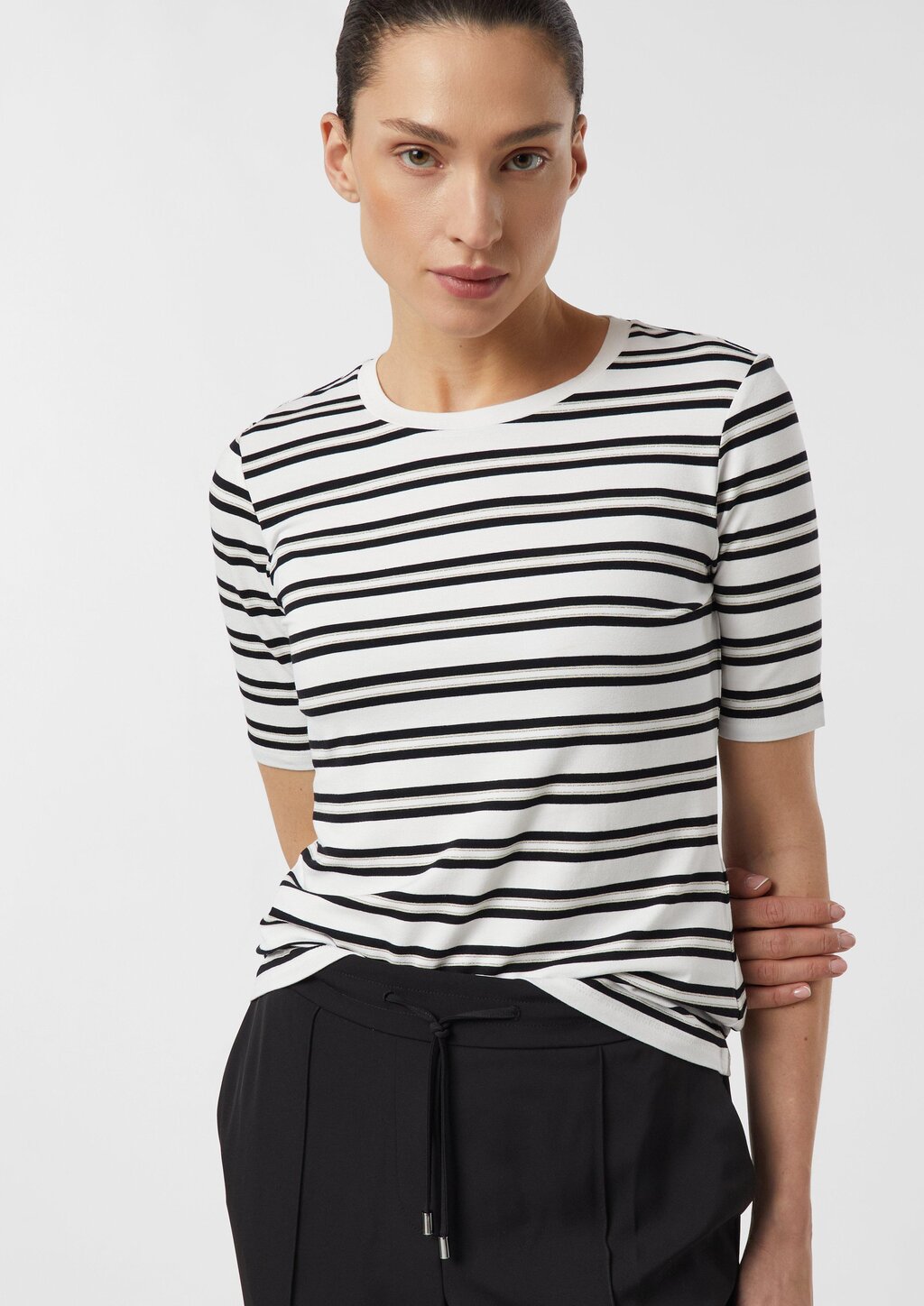 Schmales T-Shirt mit Streifenmuster