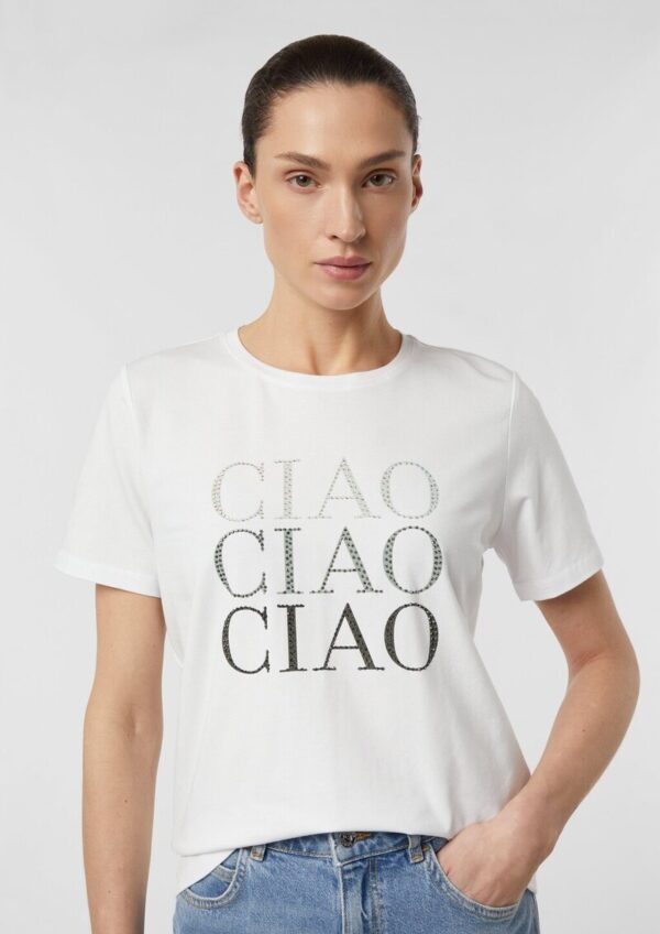 Jersey-T-Shirt mit Strasssteinchen
