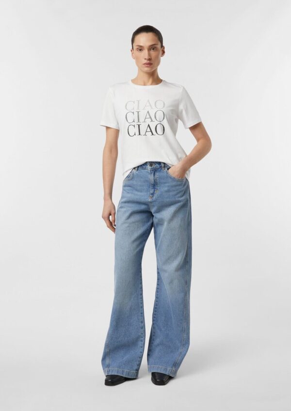 Jersey-T-Shirt mit Strasssteinchen