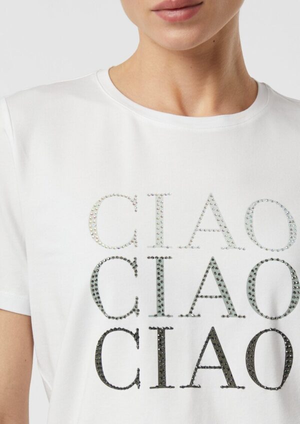 Jersey-T-Shirt mit Strasssteinchen