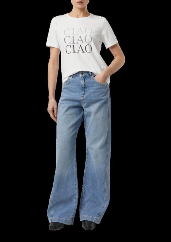 Jersey-T-Shirt mit Strasssteinchen